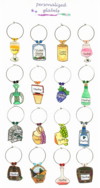 wine themed wine charms. Create the set you want!
