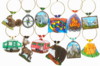 customized camping set of 12 wine charms