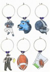 Blue Lions Football Charms