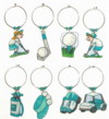 golf charms in teal