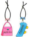 personalized purse and skateboard water bottle tags